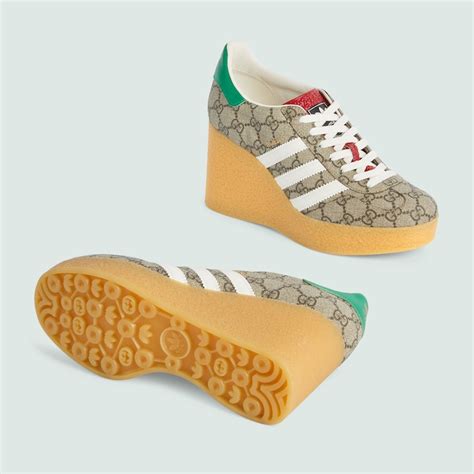 gucci adidas gazelle wedge|adidas gucci wedge monogram.